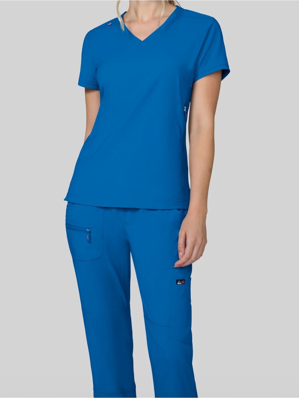 Women’s Koi Lite Philosophy Vibrant Blue V-Neck Scrub Top and Pants Set